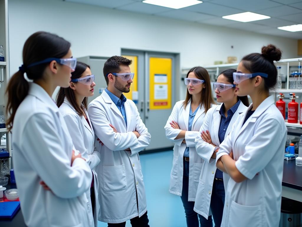 Entrenamiento de seguridad en laboratorio químico